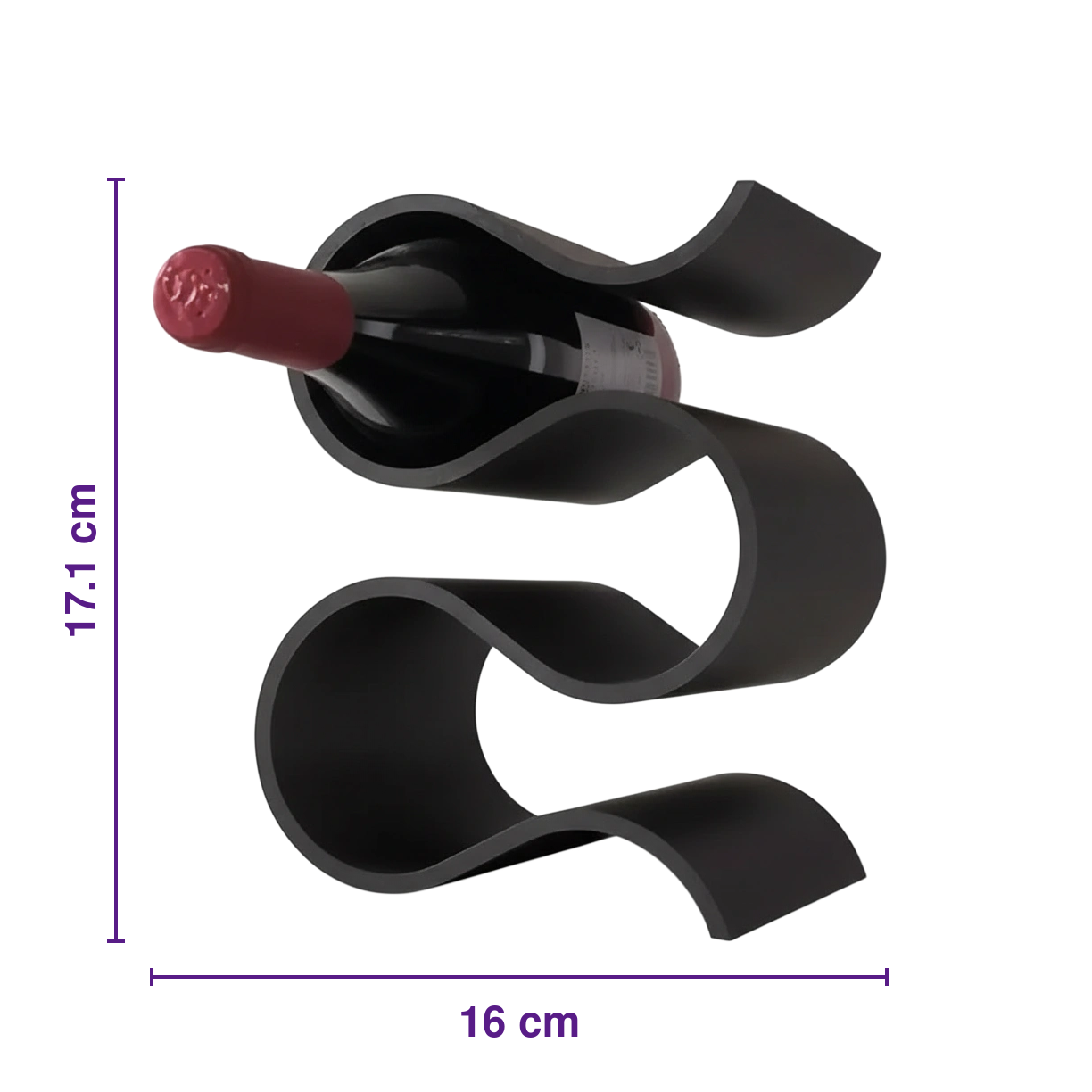 Suporte de vinho moderno em branco com design escultural para decoração de interiores.